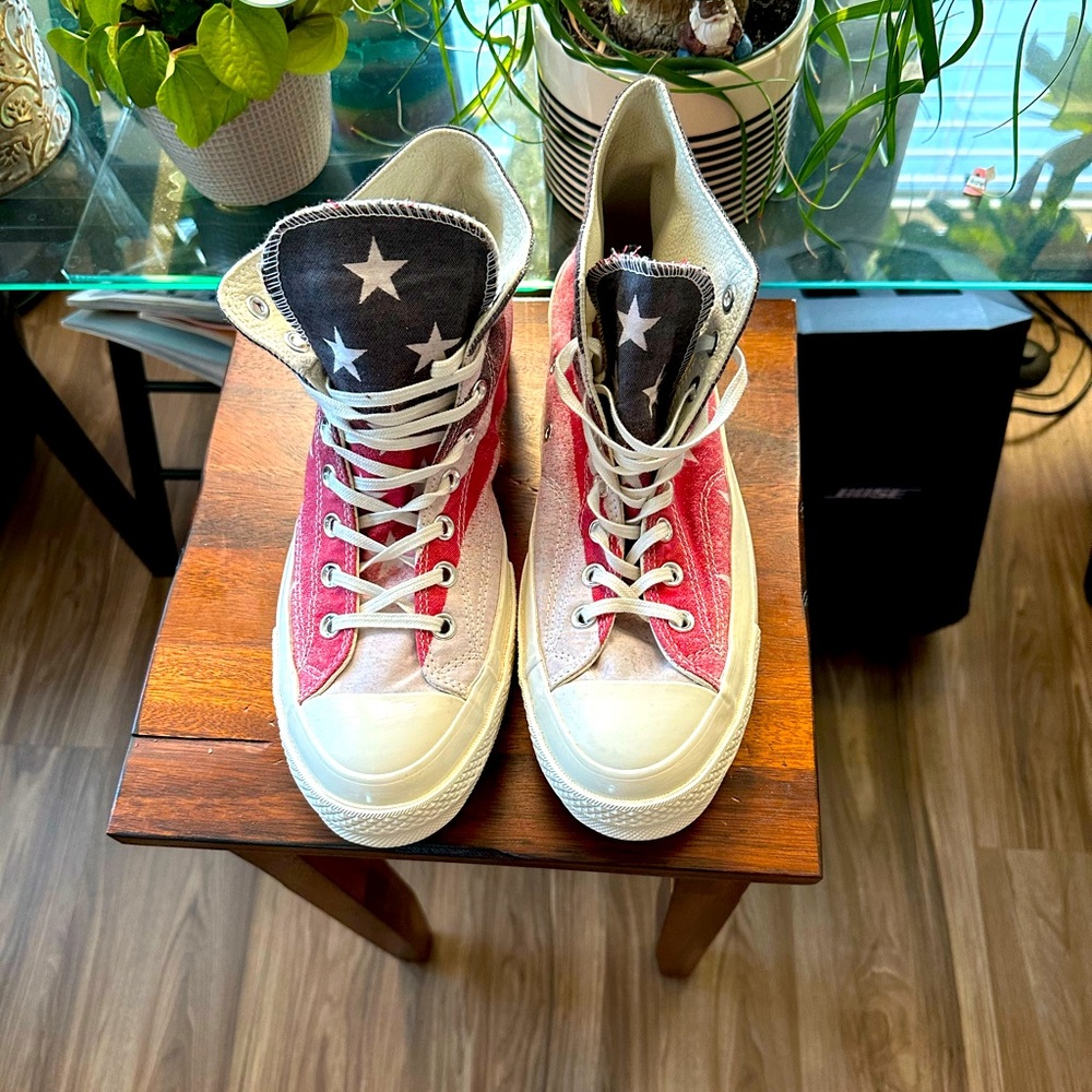 Men's Size 10 Converse Chuck Taylor All Stars -  Red, White, & Blue “casino USA”